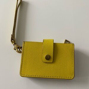 Fossil Yellow Key Card Holder with Wrist Strap
